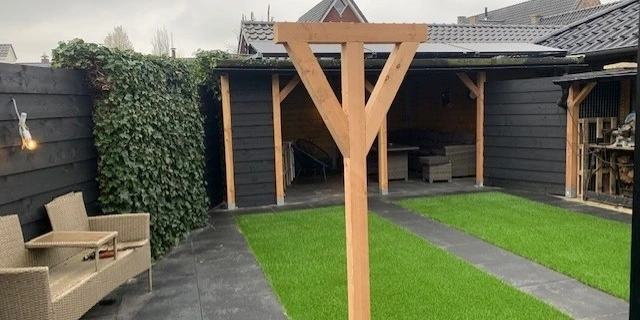 Tuin met Kunstgras New York 40 in Mariënberg